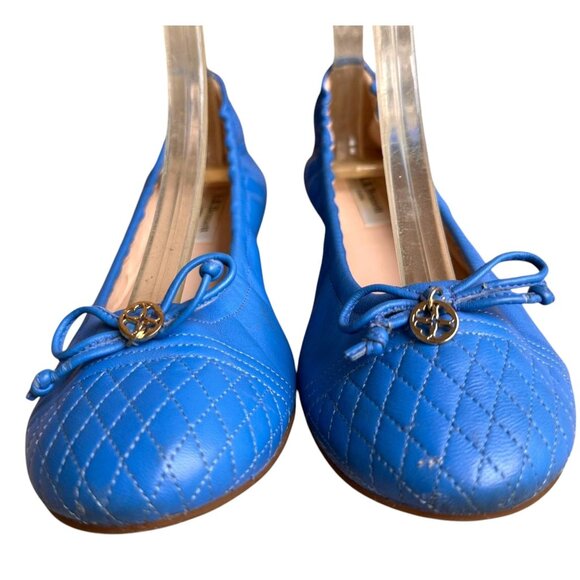 L K Bennett London Royal Blue Nappa Leather Sissy Ballet Flats 38 5 US 8 5 - Picture 2 of 15